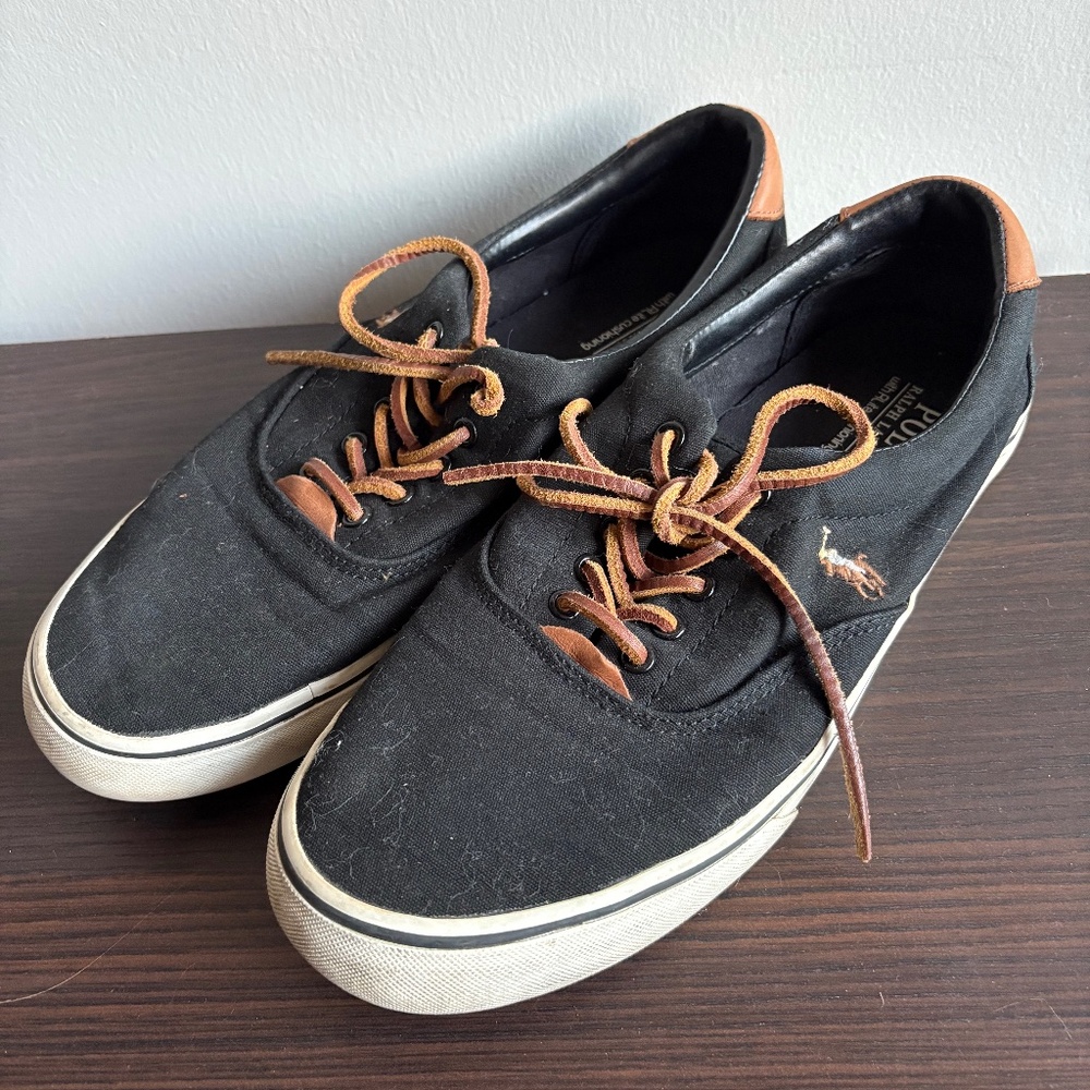 Polo Ralph Lauren Black Sneakers Size 10.5
